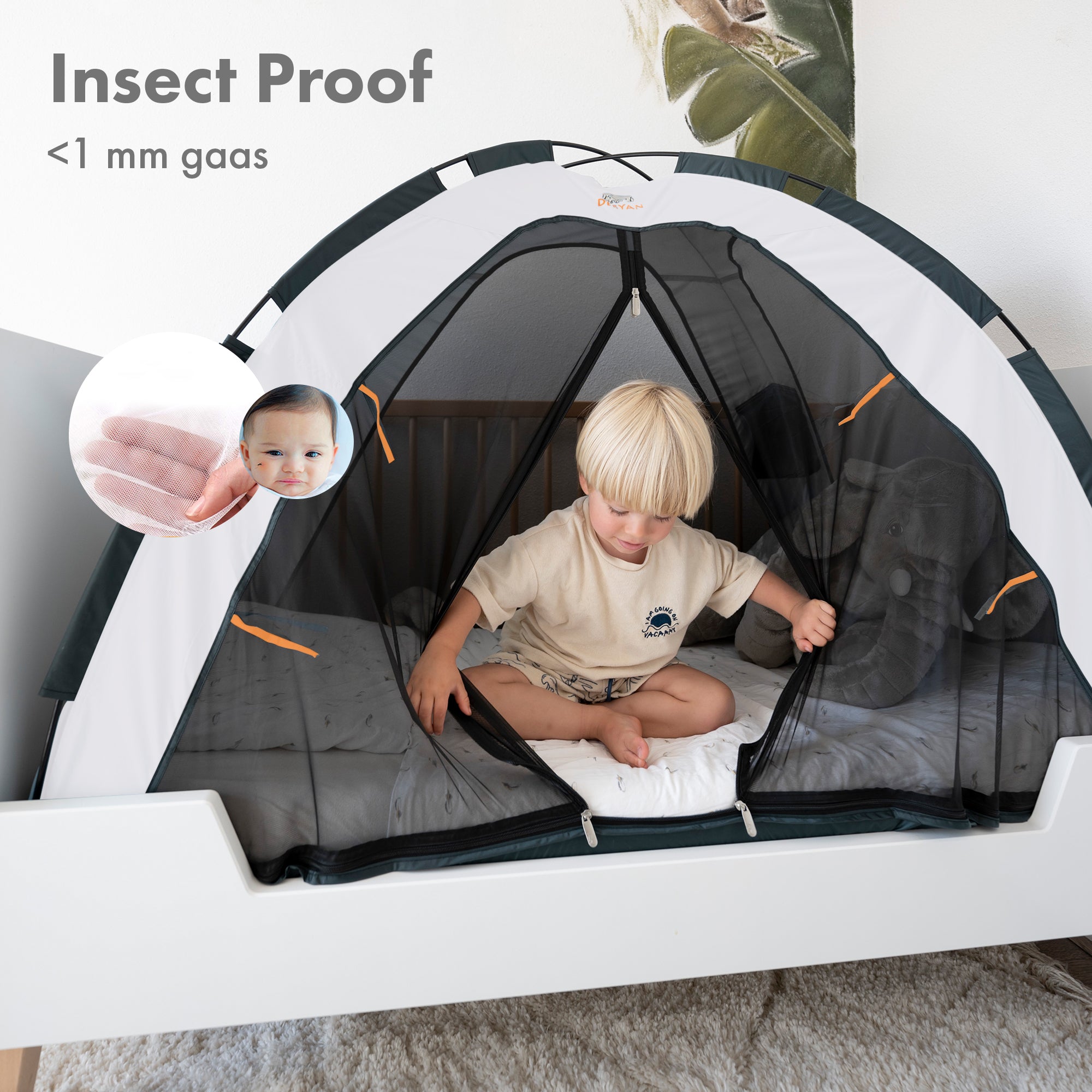 Bed tent Cream 200x90 cm