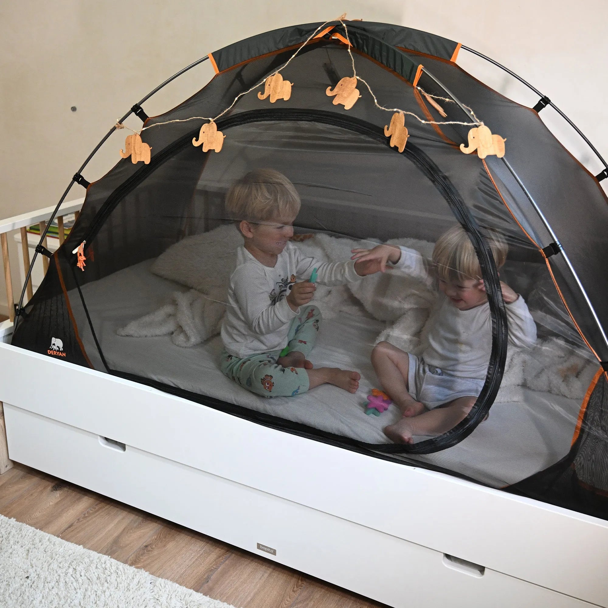 Zelt für das Bett, schwarz, 200 x 90 cm, Moskitonetz