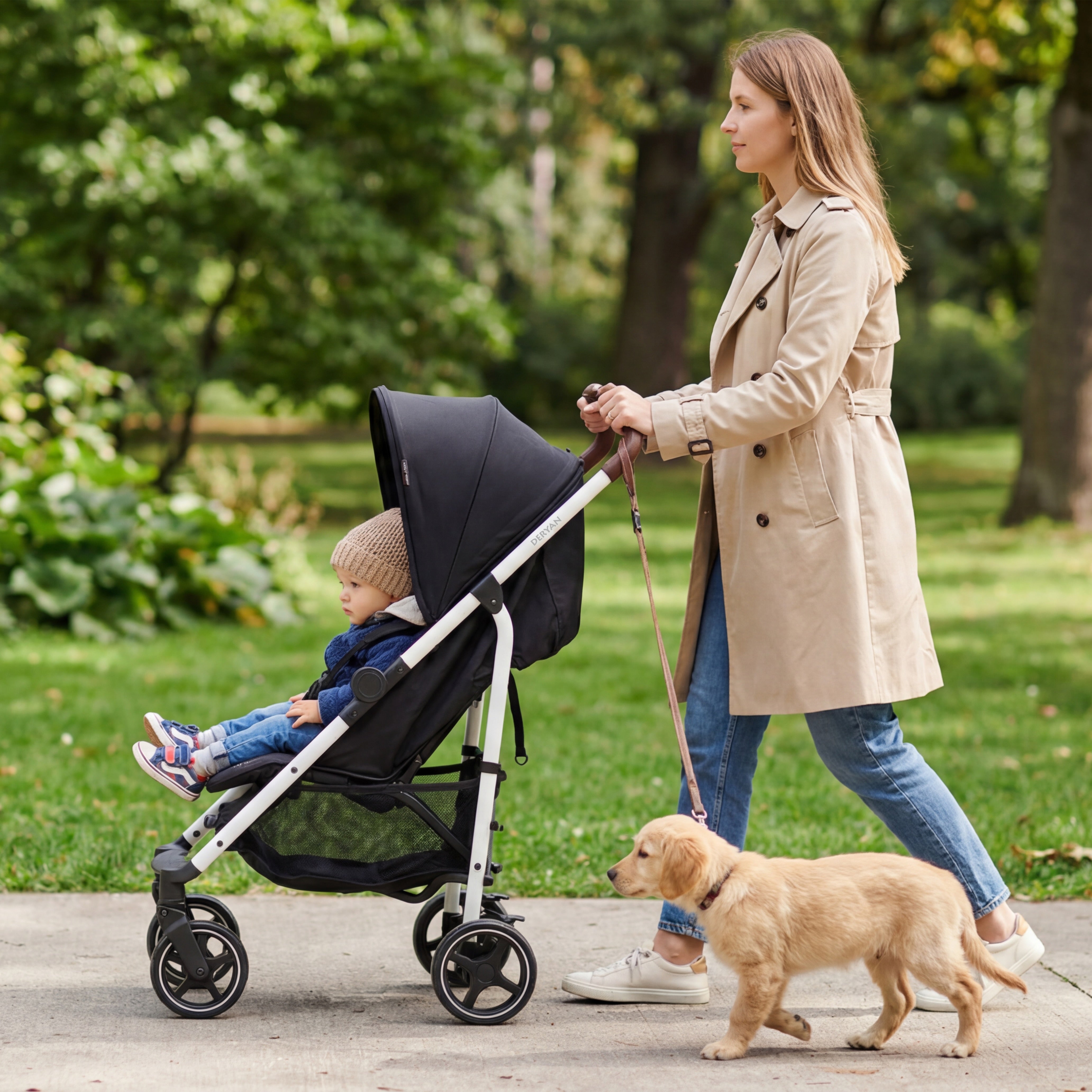 Bobbie Buggy - Paraplu Buggy - 5-Punts Gordel - Draagtas - Geschikt voor Kinderen tot 22 kg - Verstelbare rugleuning - Zwart  - Wit Frame