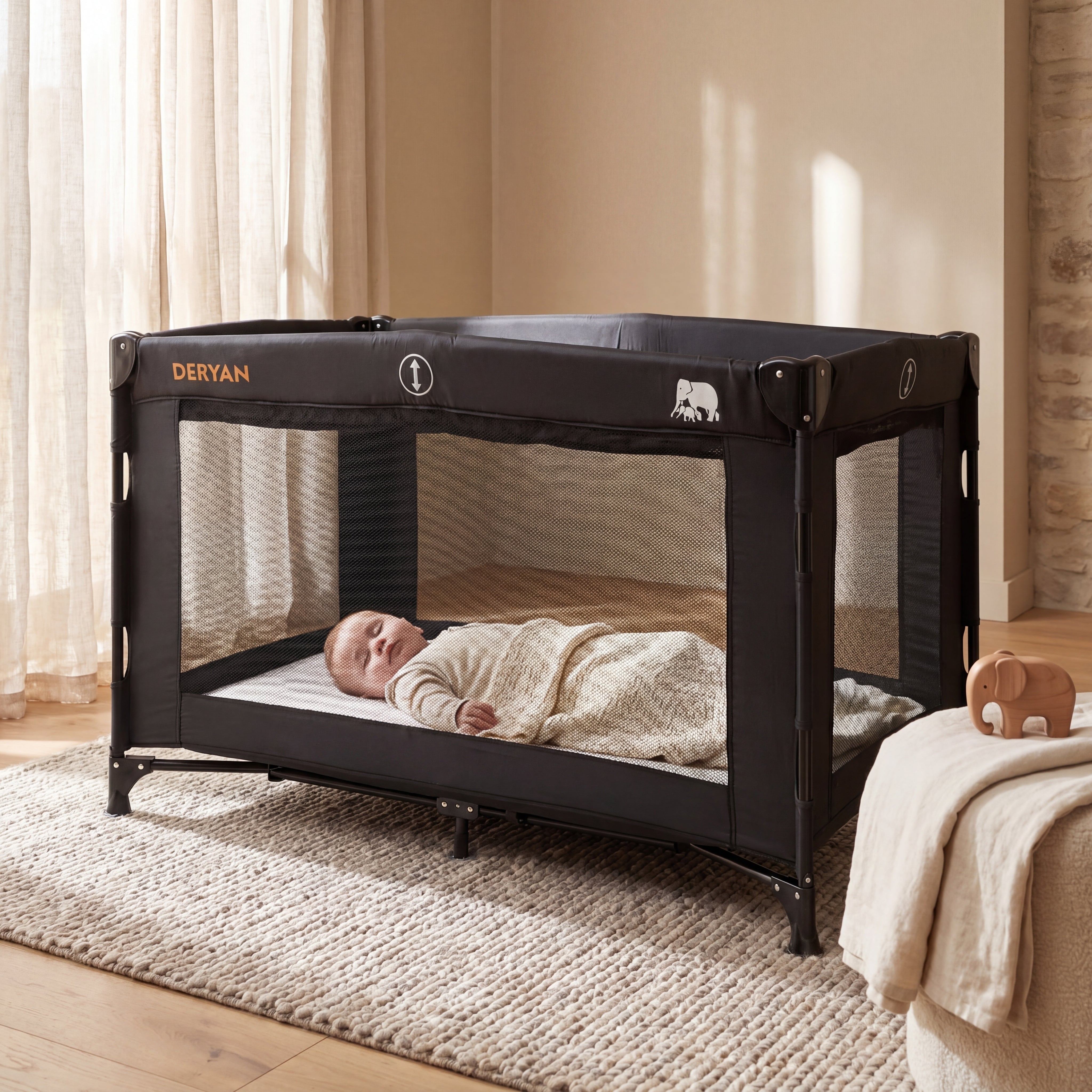 Cama de Camping de Lujo Negra