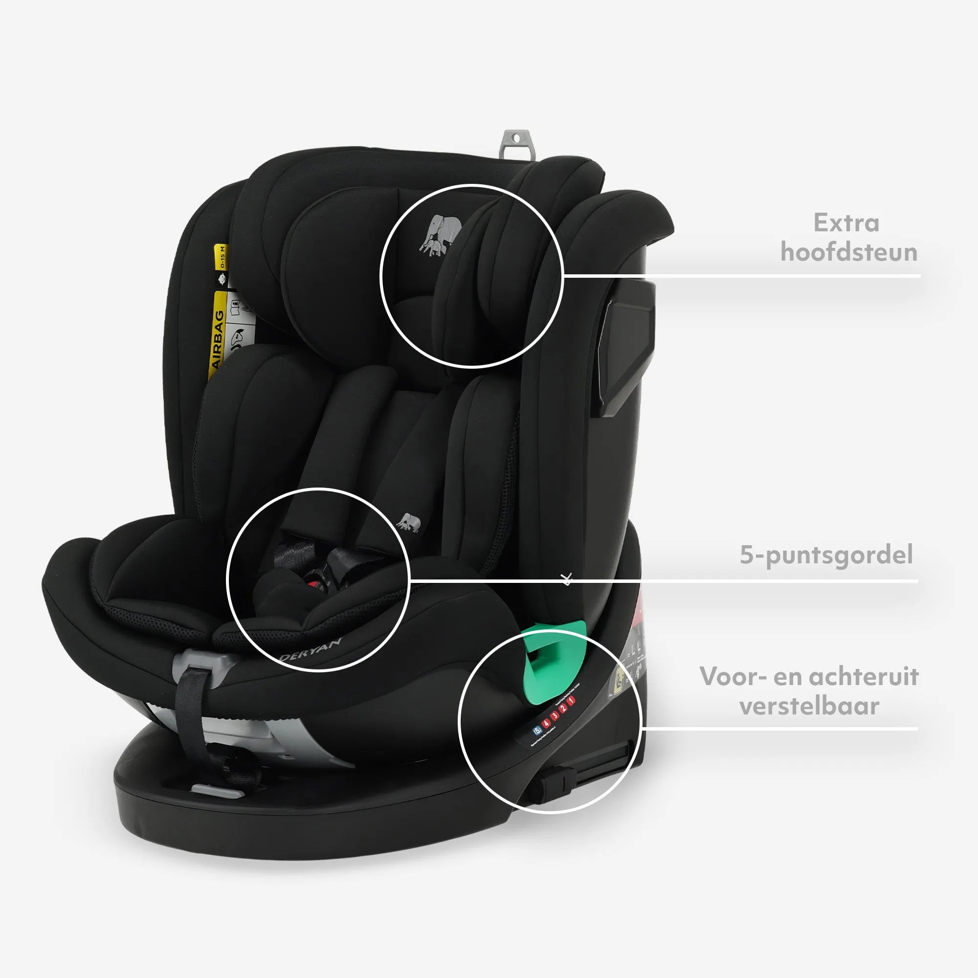 Colin Luxe I-size Autostoel - Groep 0-1-2-3 - Isofix - Draaibaar 360°