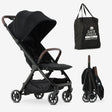Air Buggy Black folded travel buggy compact lightweight design comfortable seat and quick folding mechanism