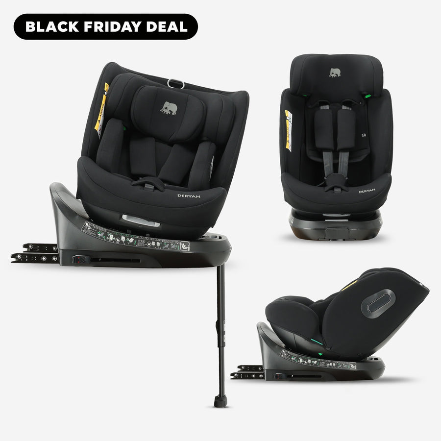 Fotelik samochodowy Carly Luxe i-Size 0–36 kg z mocowaniem Isofix i obrotem o 360° – czarny