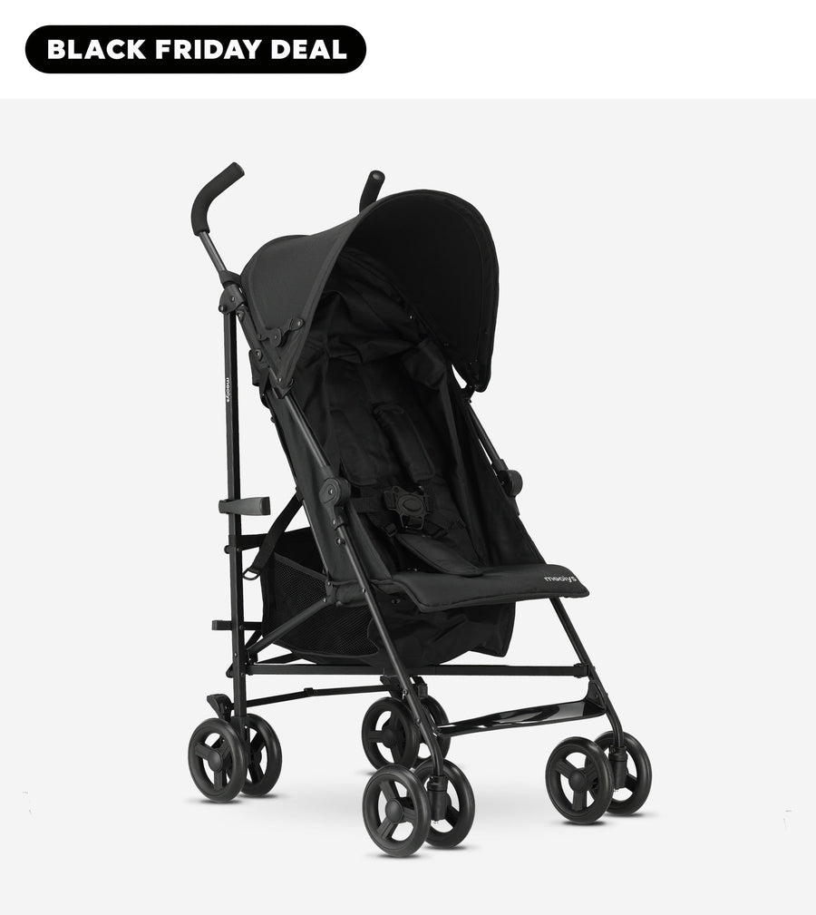 Mooiys Zeke Buggy – Klappbuggy – 5-Punkt-Gurt – Geeignet für Kinder bis 22 kg – Schwarz