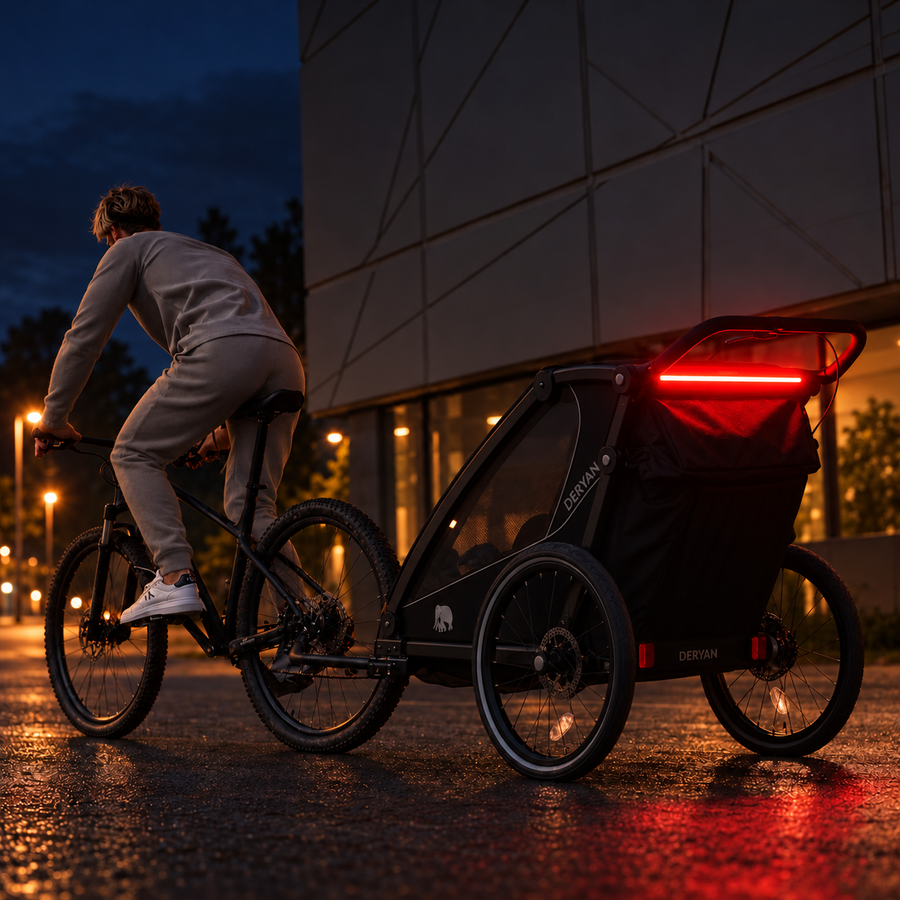 Remolque de bicicleta de lujo V3 - 3 en 1 - Cochecito para pasear - Cochecito para correr Negro