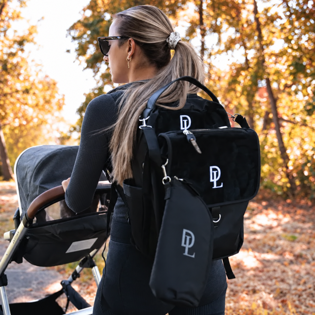 Three-Piece Diaper Bag Black