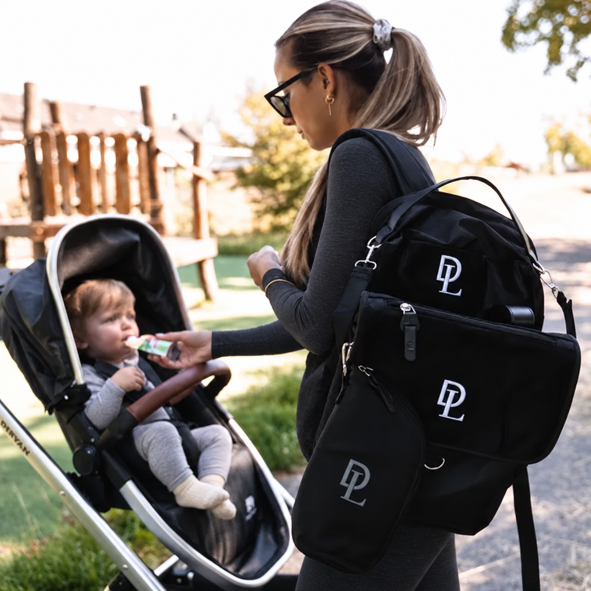 Three-Piece Diaper Bag Black