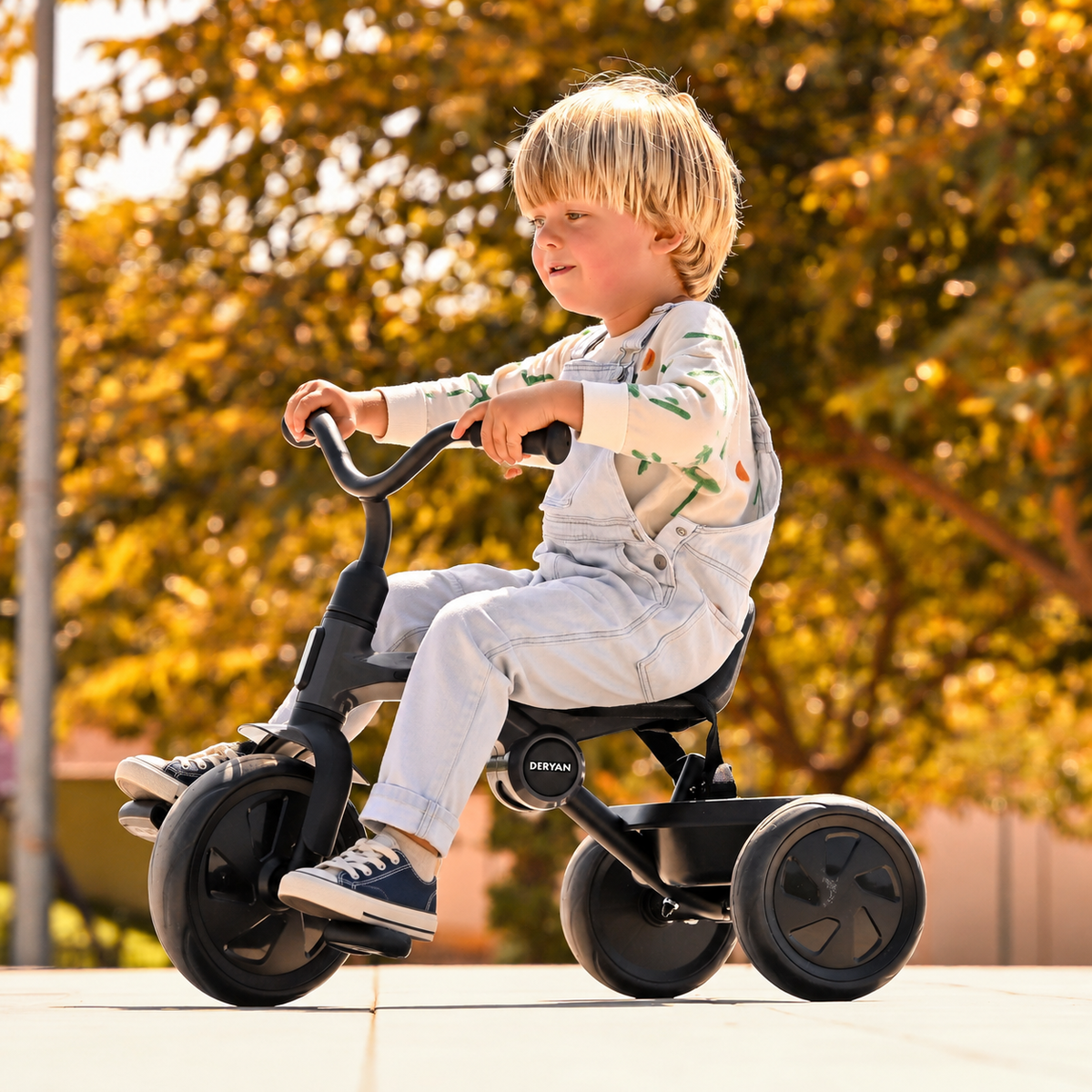 Drifter Tricycle with push bar Black