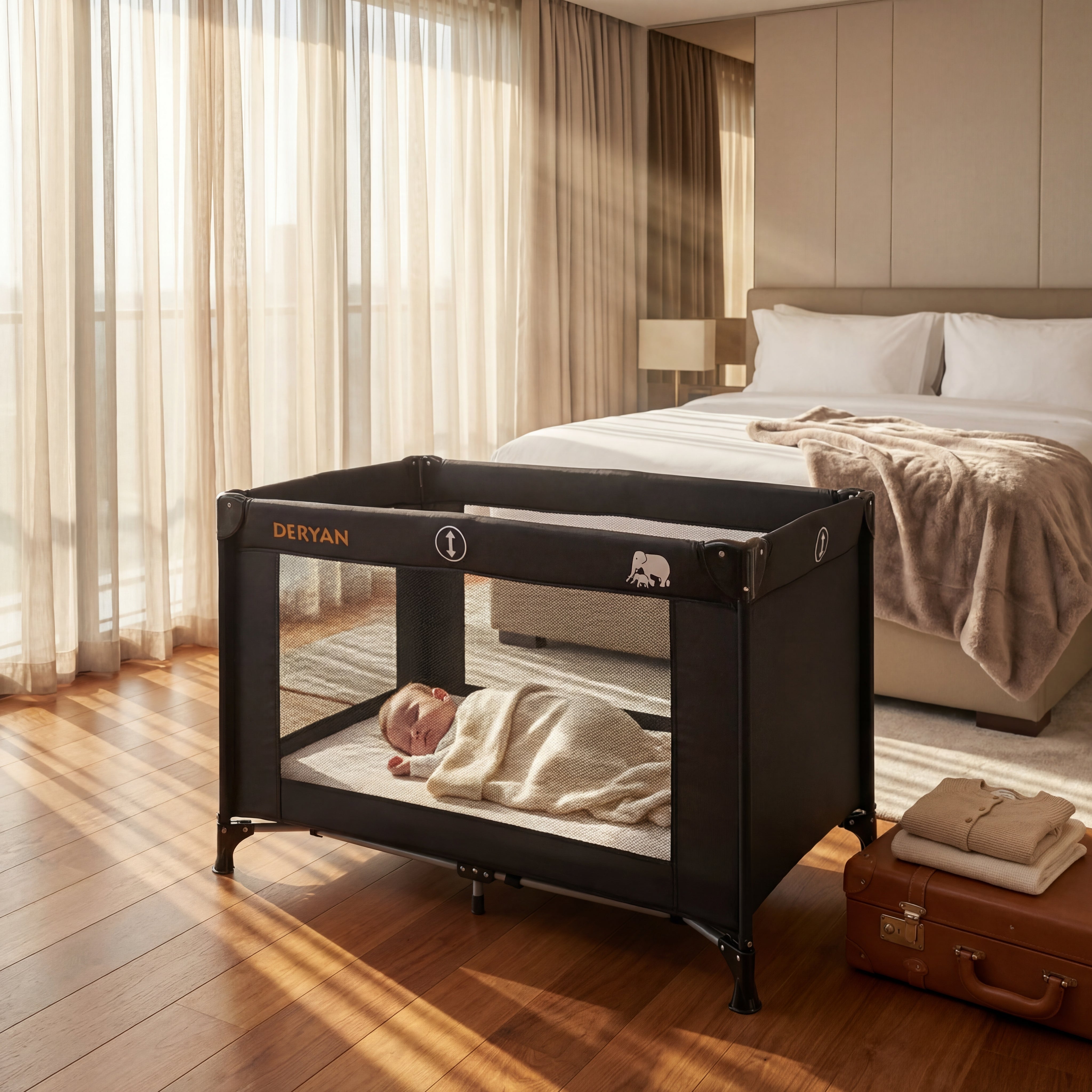 Sammenklappelig legeboks 100 x 100 cm – Sort