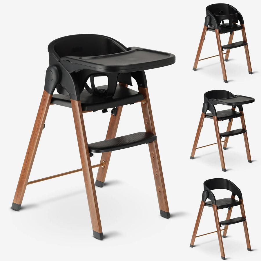 Trona de lujo Negro / Madera