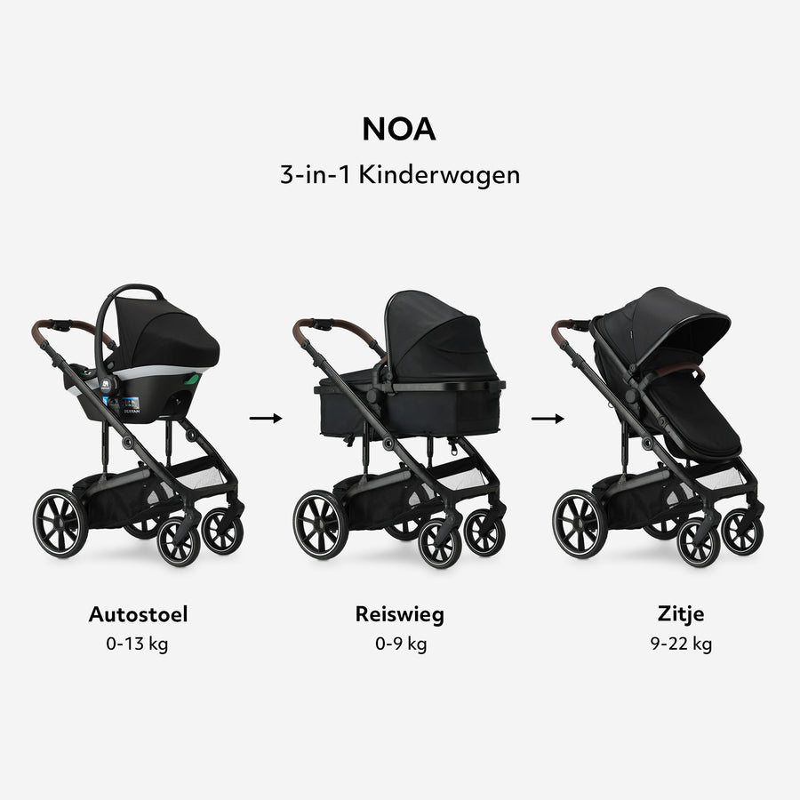 Noa 3-in-1 Stroller Black