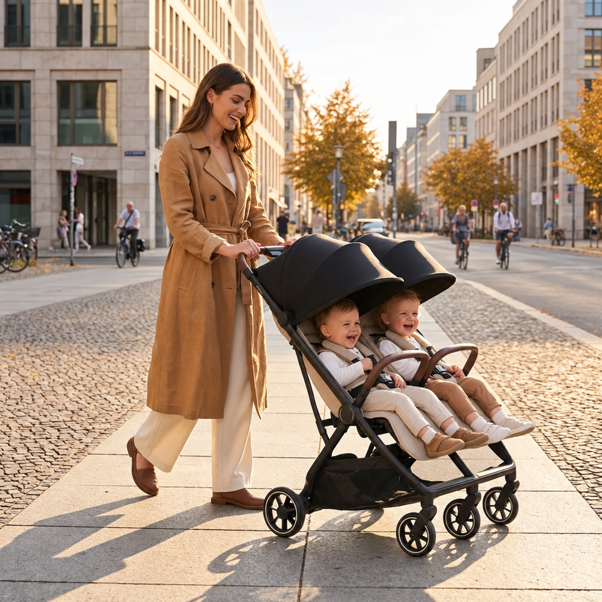 Rolo DuoBuggy X2 Nougat V2 two-seater side-by-side stroller