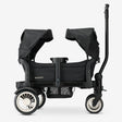 DERYAN Luxury Folding Handcart, Black, with UPF 50+ Sun Canopy, Two Seats, and All-Terrain Wheels