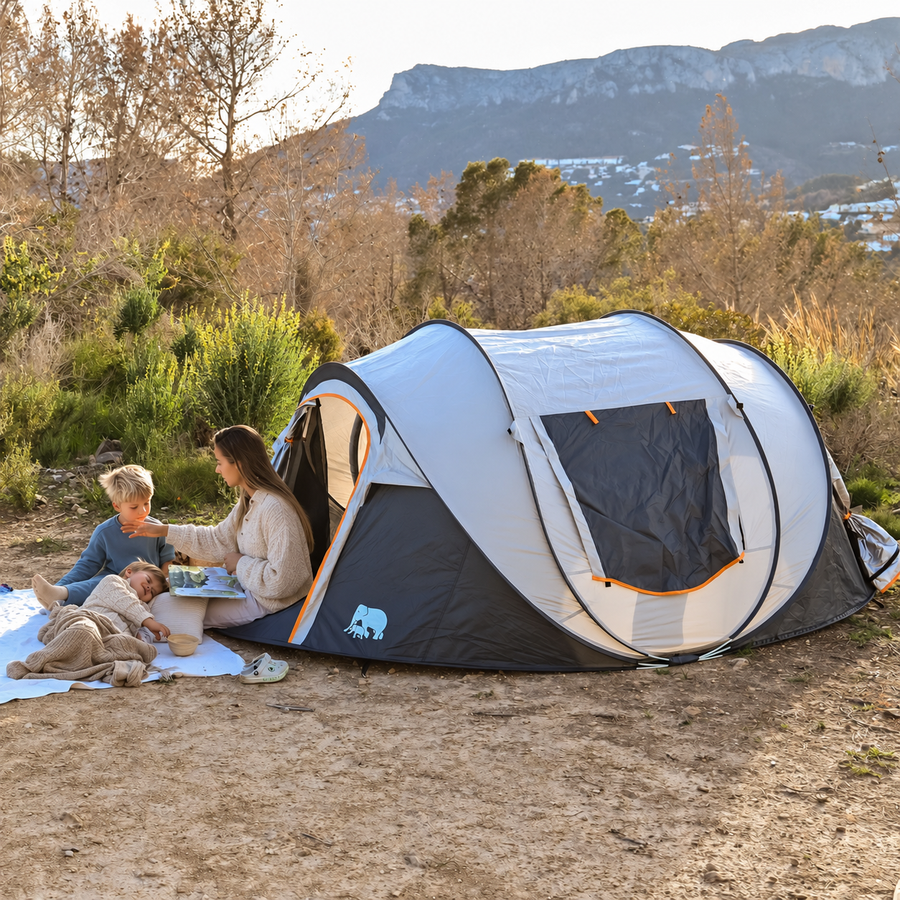 Luksus pop-up-telt – 8000 mm vandkolonne – Sand – 4 personer