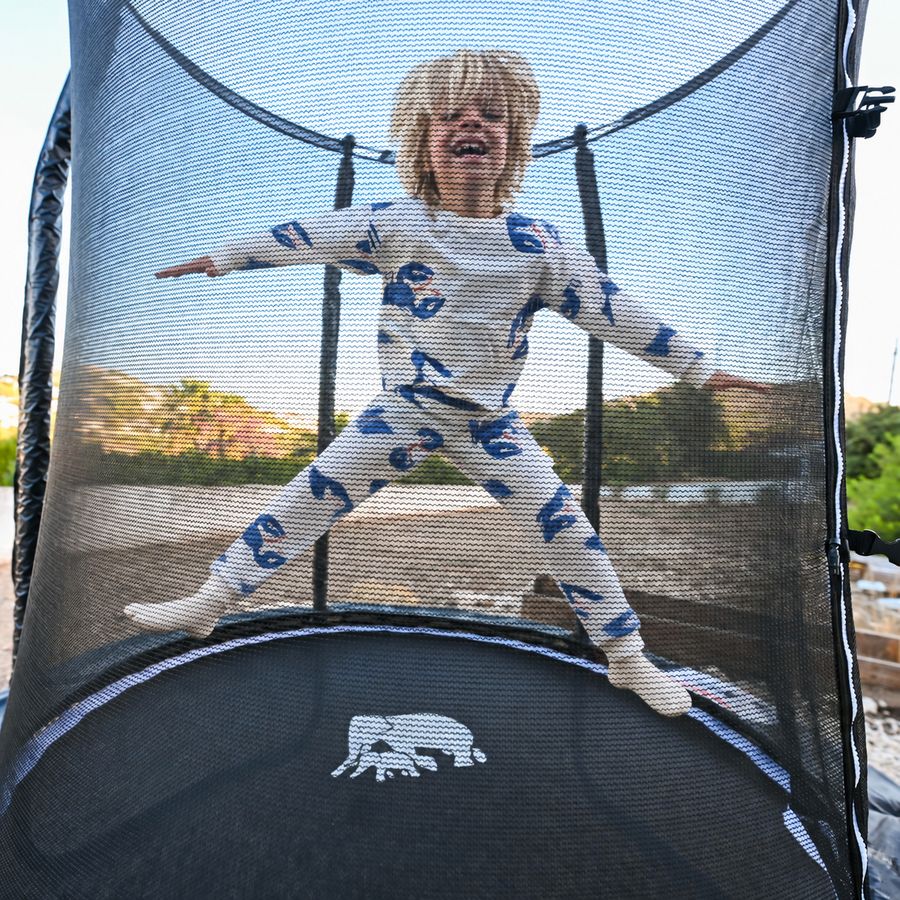 Børnetrampolin 183 cm med sikkerhedsnet og stige – sort