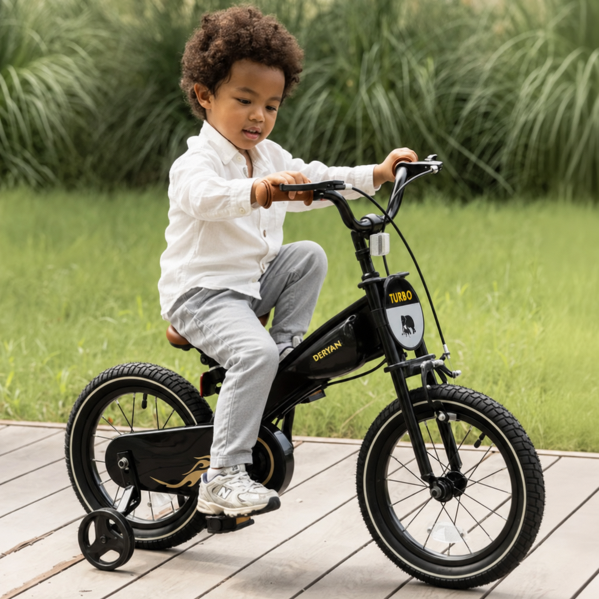 Turbo 3-i-1 børnecykel, 14 tommer, med justerbart styr og aftagelige pedaler