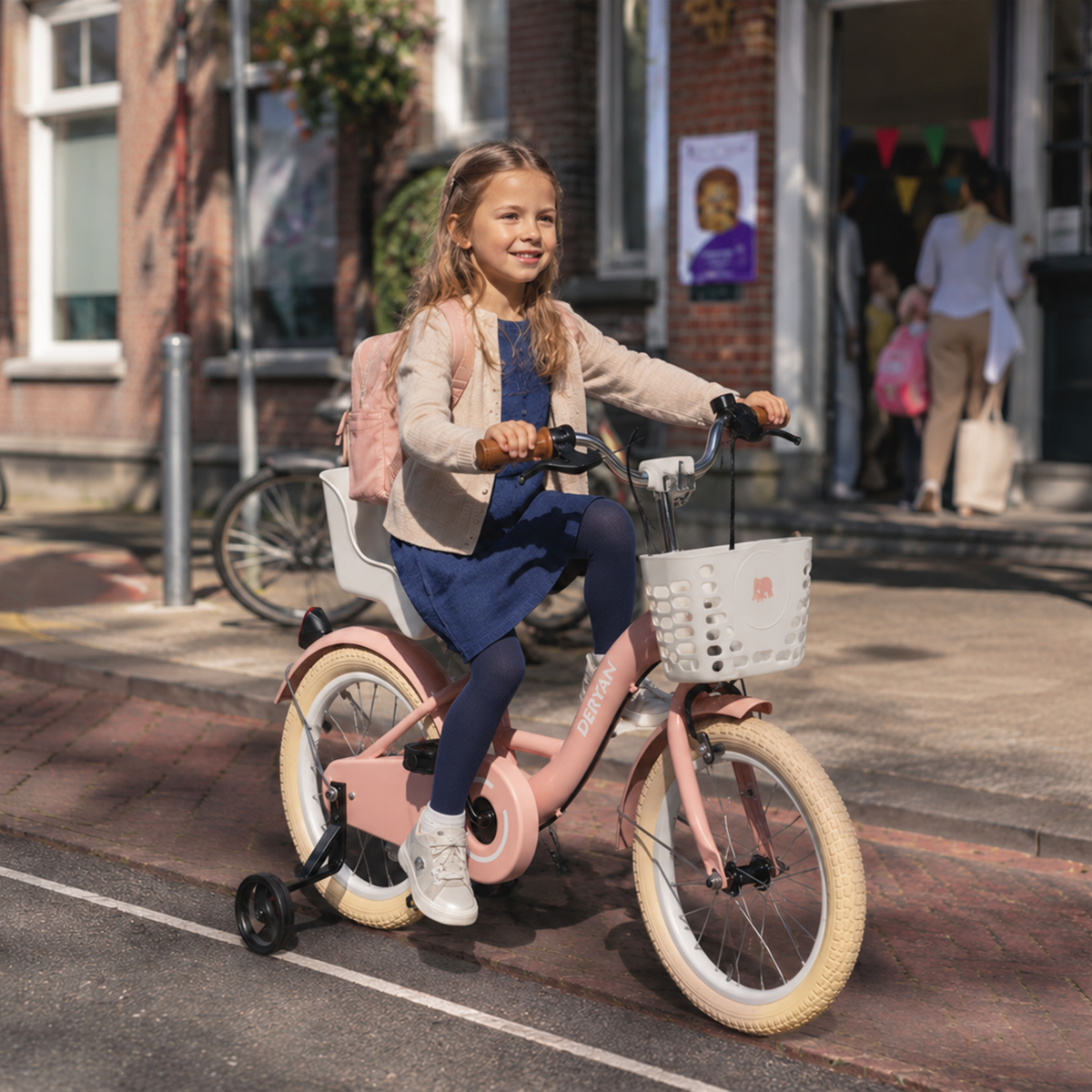 Zoey 16-inch Pink Girls' Bike with Basket and Sturdy Frame