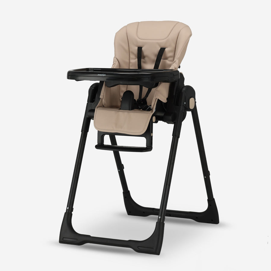 Mooiys Ella 2-in-1 High Chair - For Newborns and Older Babies - Adjustable Seat and Footrest, Reclining Position
