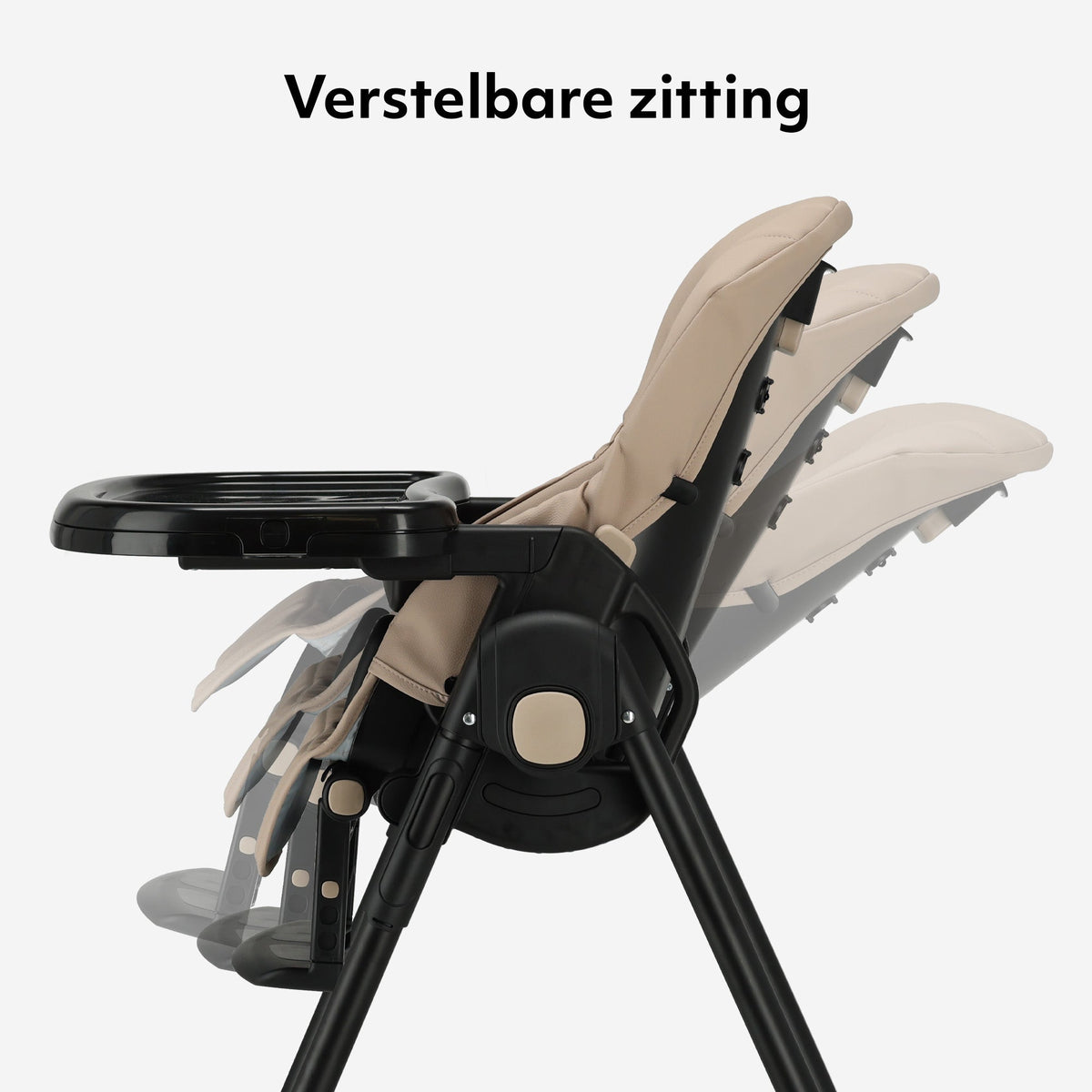Mooiys Ella 2-in-1 High Chair - For Newborns and Older Babies - Adjustable Seat and Footrest, Reclining Position