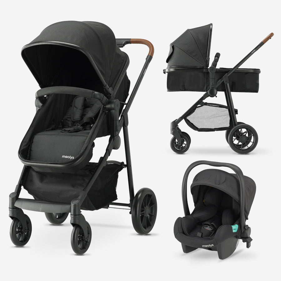Mooiys Kai Stroller - 3-in-1 Travel System Stroller - Black