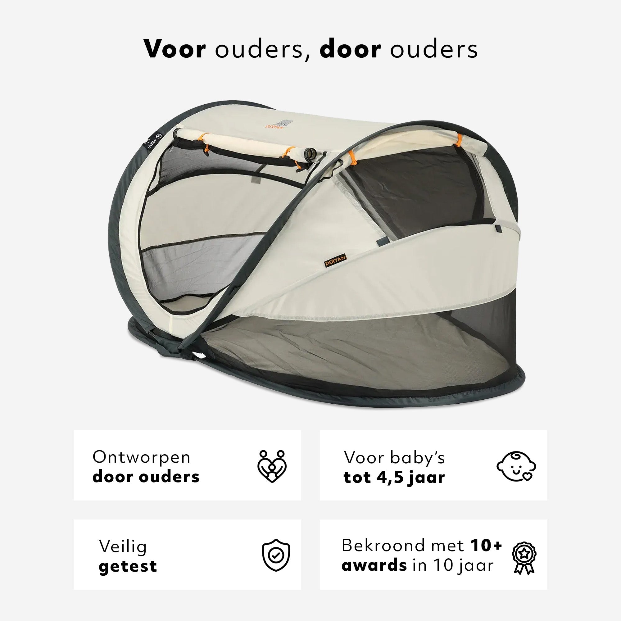 deryan tente DERYAN Peuter Luxe Lit de camping argenté : Léger & Pop-Up