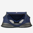 Peuter Luxe Navy reisbed met pop-up systeem muggennet <1 mm en zelfopblaasbaar matras in draagtas