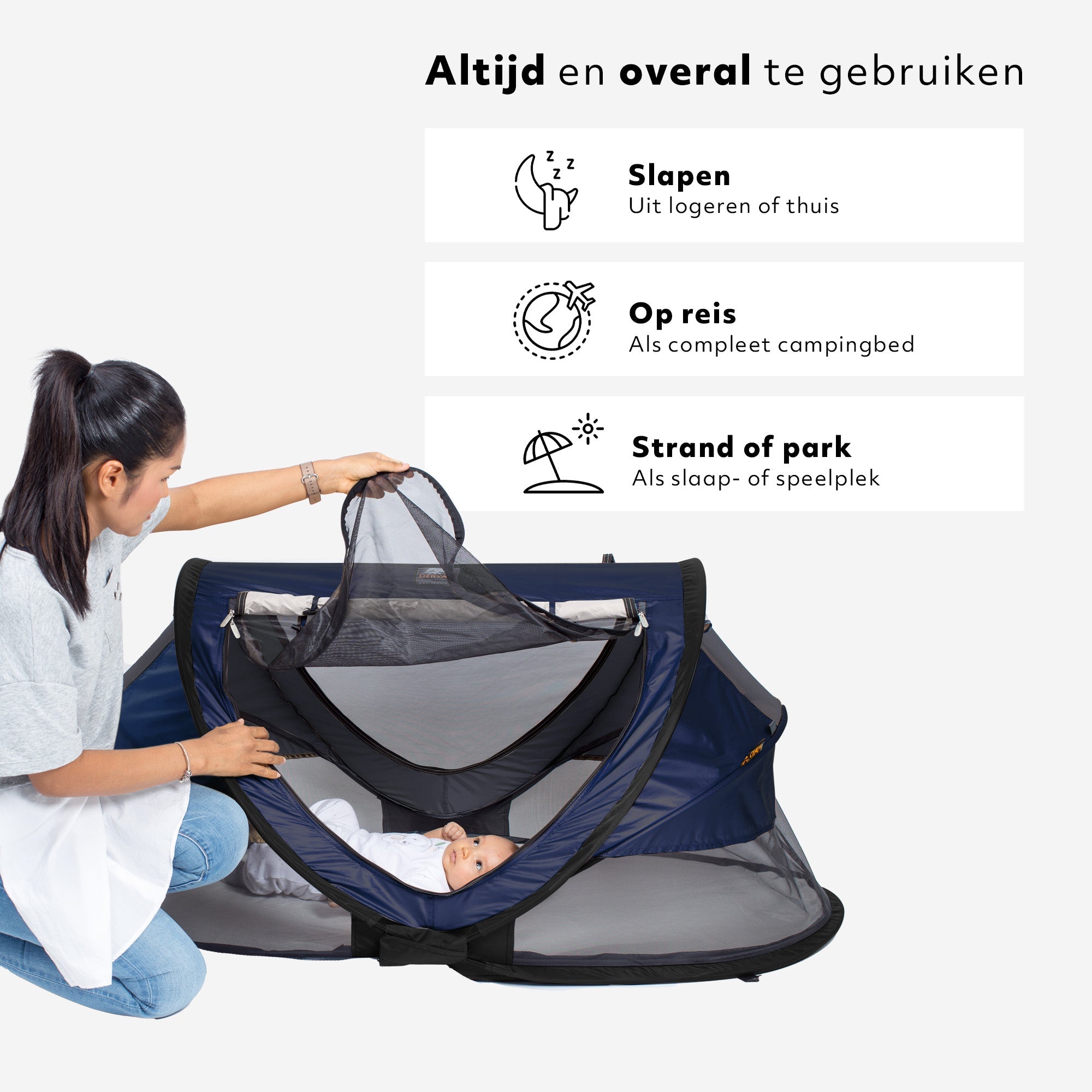 deryan reisebett zelt travel cot peuter Peuter Luxe Navy Travel Crib 0–4.5 Years