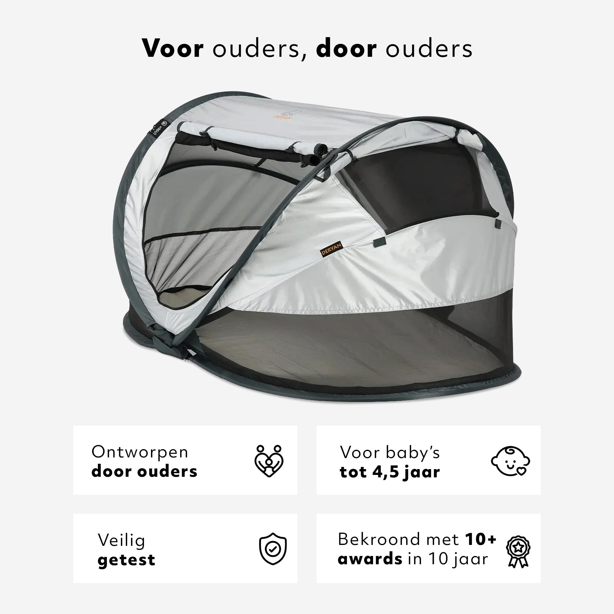 deryan reisebett zelt travel cot peuter Peuter Luxe Silver Travel Crib 0–4.5 Years 50% Off