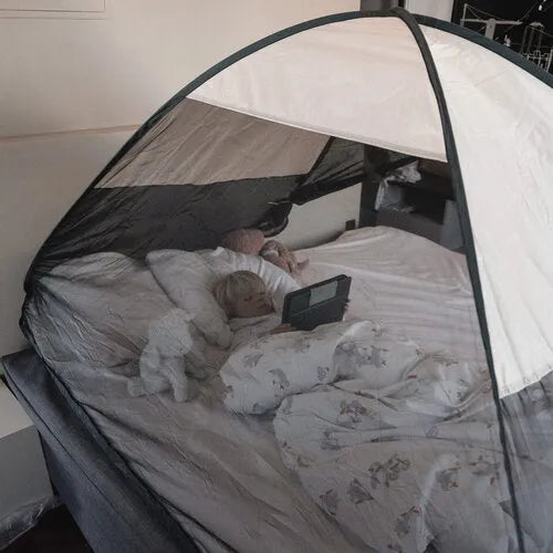 Tente de lit pop-up Crème 200x90